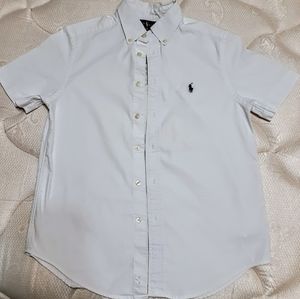 Boys Ralph Lauren Short Sleeve Button Up Polo Shirt Size M (10-12)